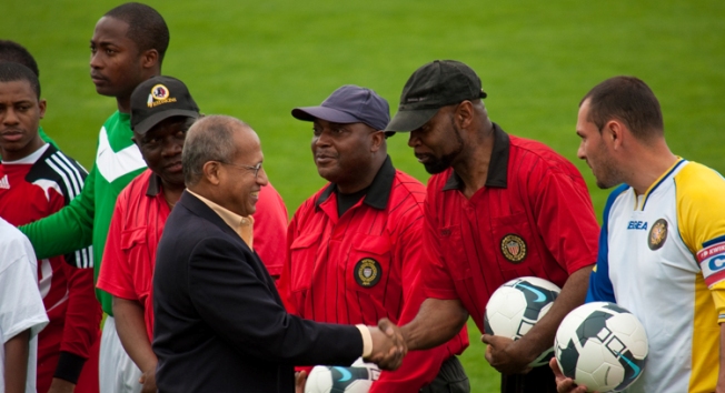 Ambassador Devinda R. for the Kick Off.